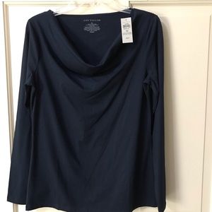 Ann Taylor navy long sleeve cowl neck Size M